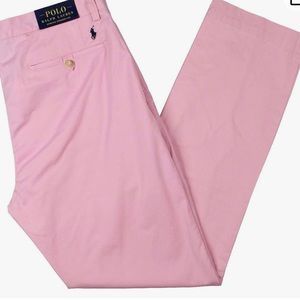 Polo Ralph Lauren Mens Straight Fit Khaki Chino Pants Pink 34/34